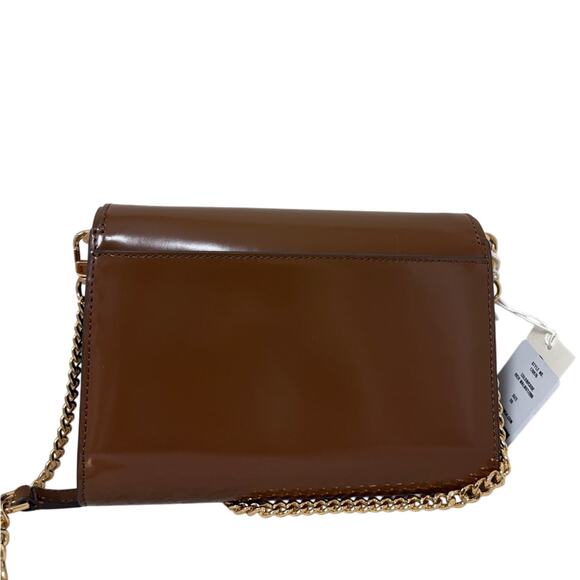 Tory Burch Chocolate Leather Crossbody with Gold Chain - Picture 3 of 6